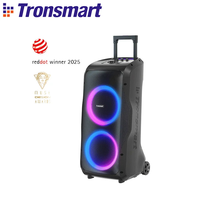 Tronsmart Halo 300 Party Speaker 240W — Bluetooth 5.3, 20H Battery, Mic/Guitar/XLR Input, Light Show