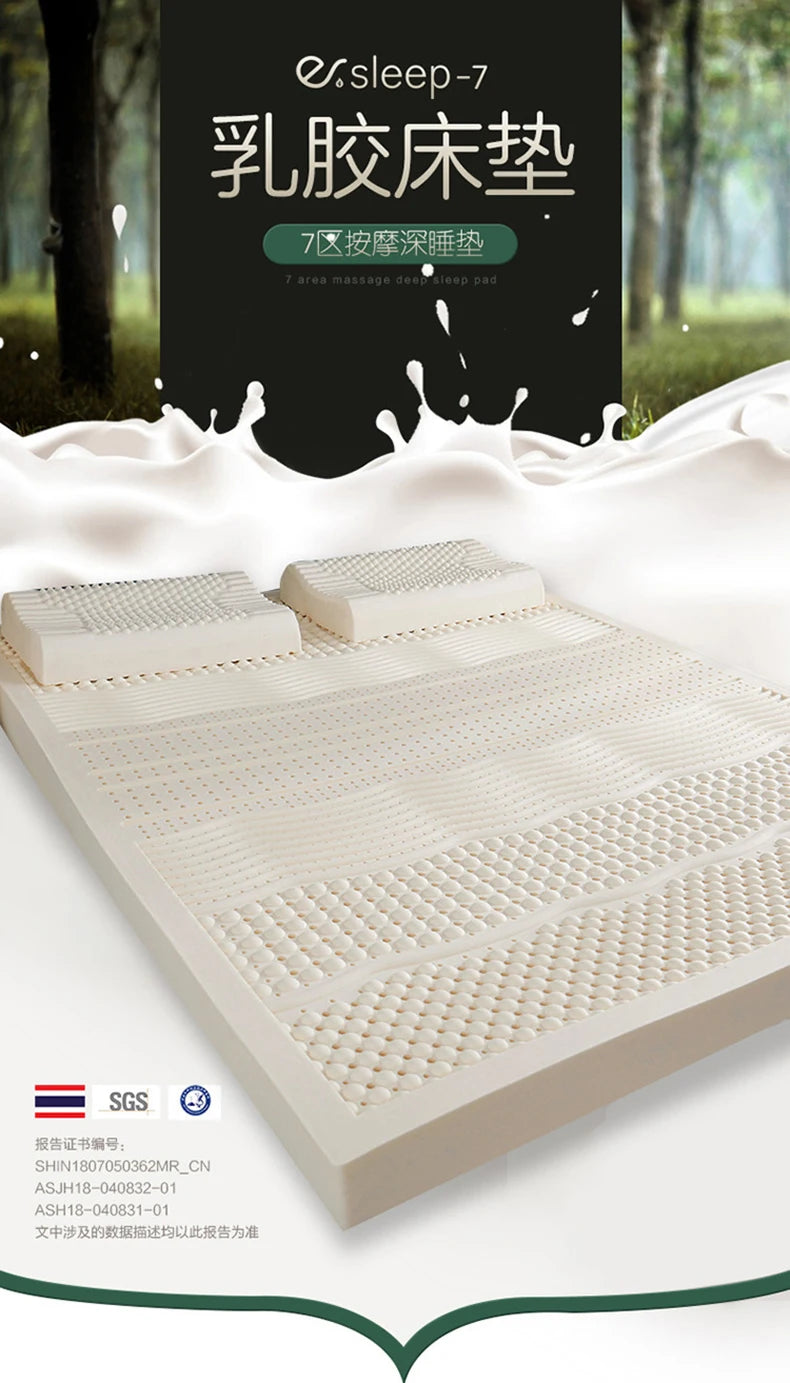 Thailand Natural 100% Latex Mattress with Cover – Hotel & Home Luxury Tatami Mat