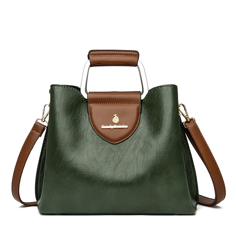 Genuine Leather Luxury Tote Shoulder Bag – High Quality Designer Crossbody Handbag for Women