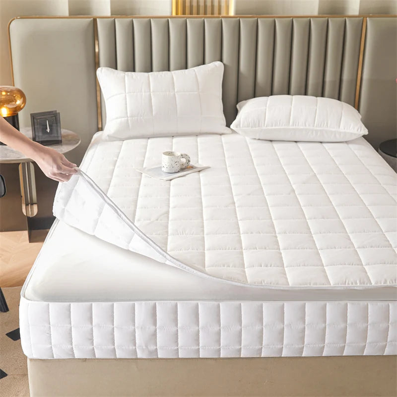 Six-Sided All-Inclusive Mattress Cover with Zipper – Thickened Quilted Protector, Custom Sizes