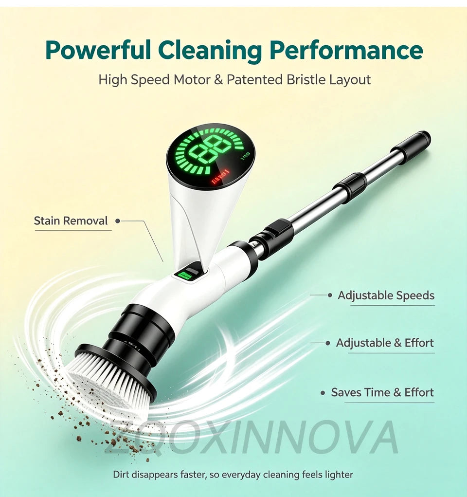 Cordless Multipurpose Spin Scrubber – Electric Cleaning Brush for Kitchen, Bathroom, Toilet & Broom