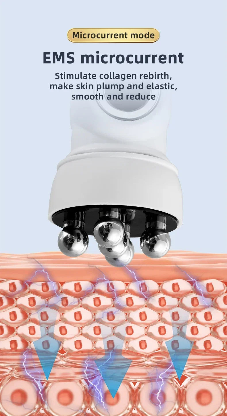 360° Rotating EMS Facial Massager with LED Phototherapy & Heat – Face Lift, Skin Tightening & Anti-Wrinkle Beauty Device
