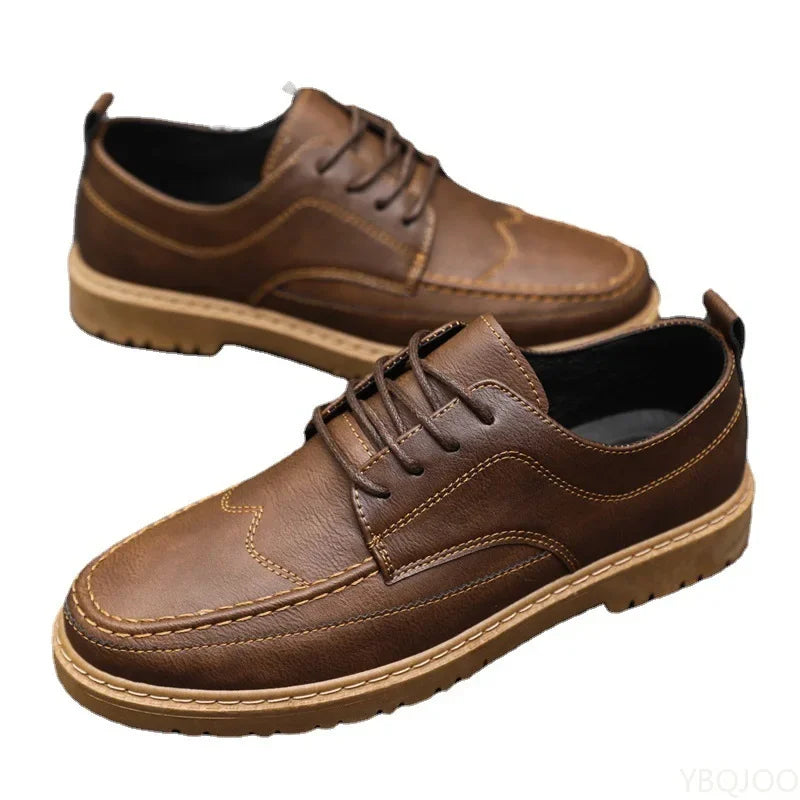 Men's Round-Toe Lace-Up Casual Shoes