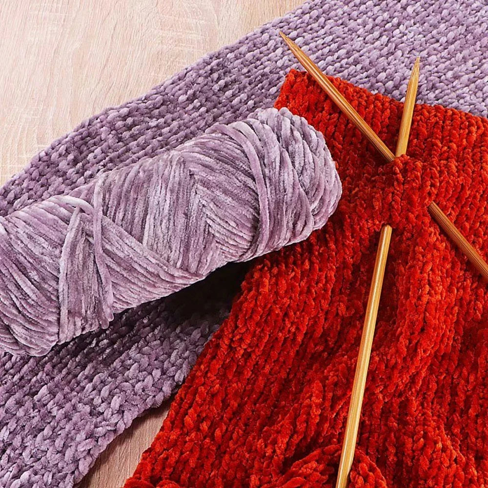 Chenille Soft Velvet Yarn – 95g Blended Knitting Wool for Crochet Scarves, Baby Blankets & Hats