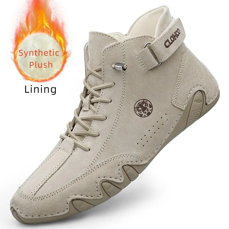 Men's Genuine Leather Lace-Up Ankle Boots