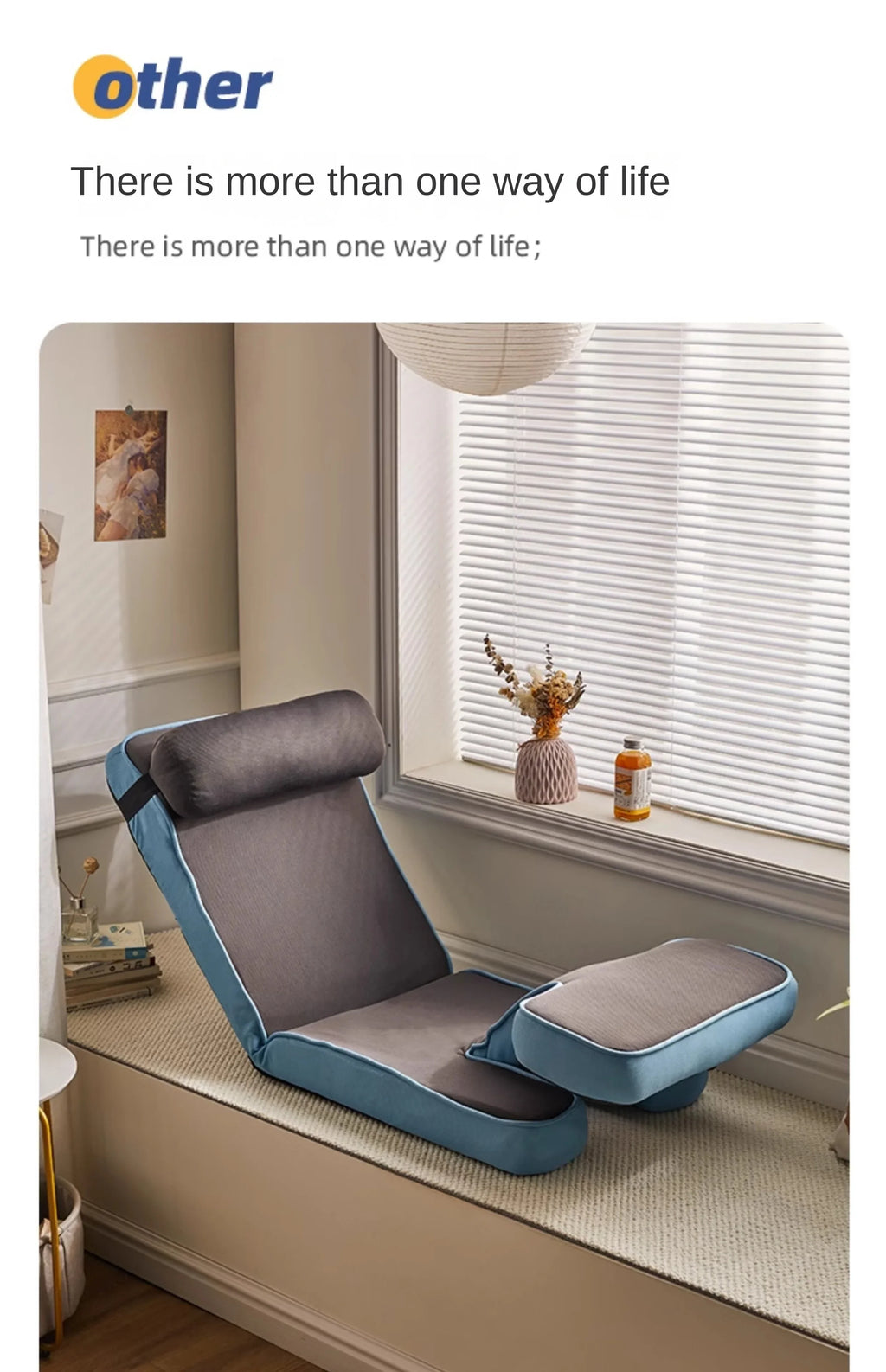 Cotton Folding Floor Sofa with Backrest