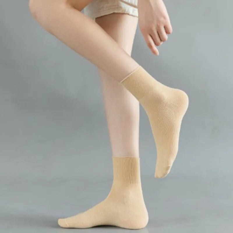 Women's Diabetic Non-Binding Socks – 5 Pairs for Pregnant, Elderly & Everyday Comfortable Breathable Black & White