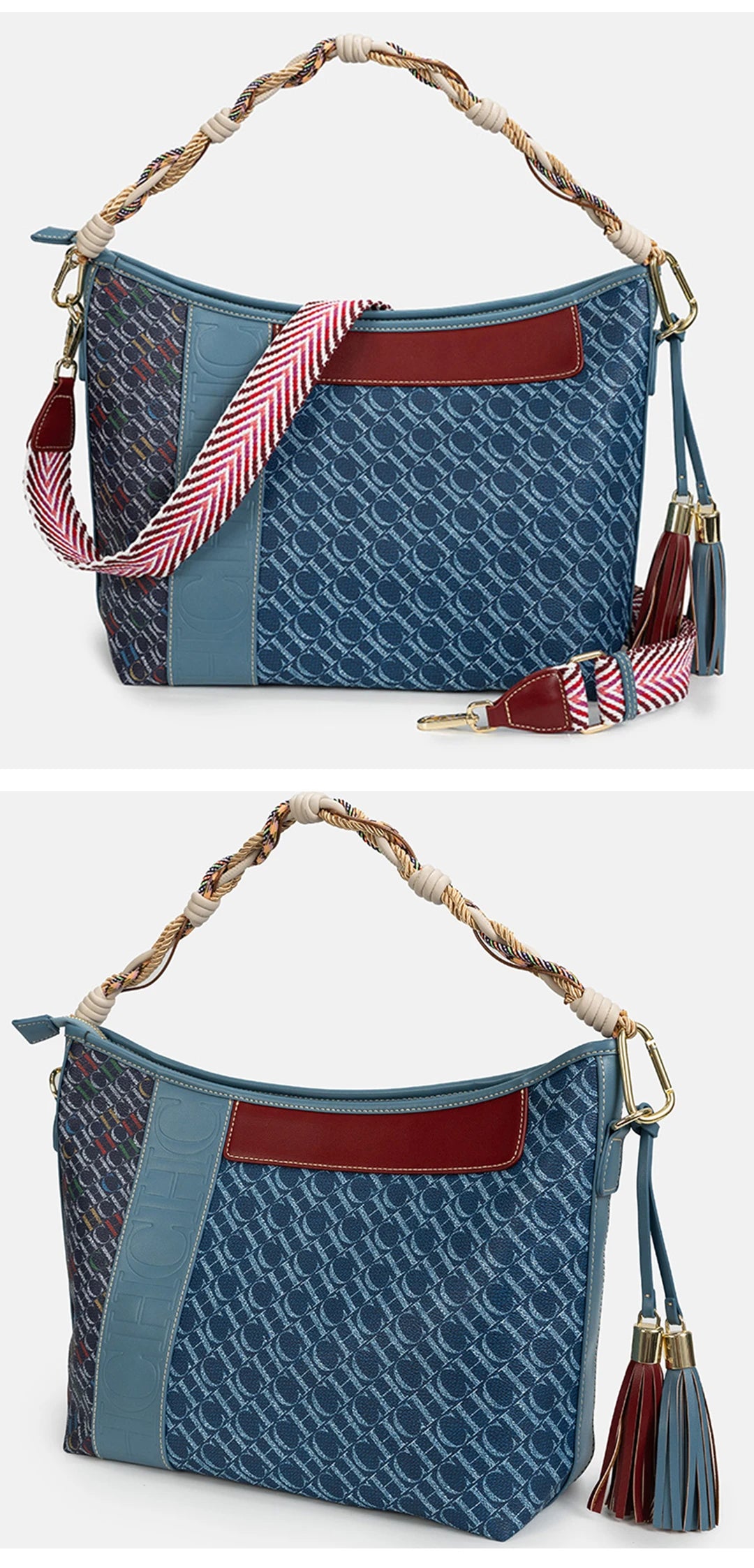 CHCH Women's Tote Bag 2025 New Splicing Design Dual purpose Shoulder Bag Large Capacity Commuter Women's Bag