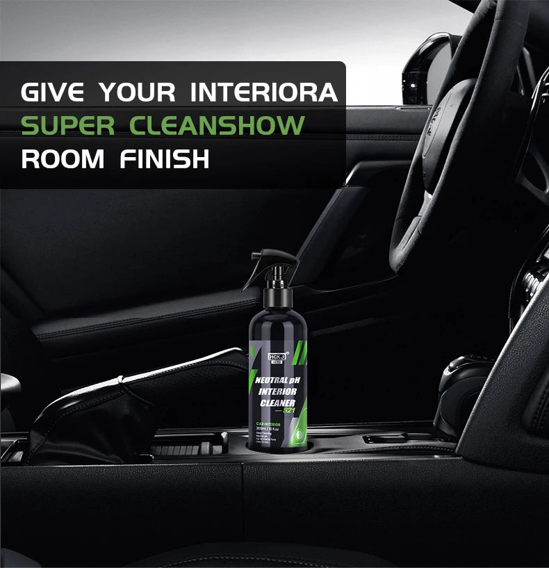HGKJ S21 Car Interior Cleaner Spray — Water-Free Multipurpose Auto Dash, Leather & Fabric Cleaner