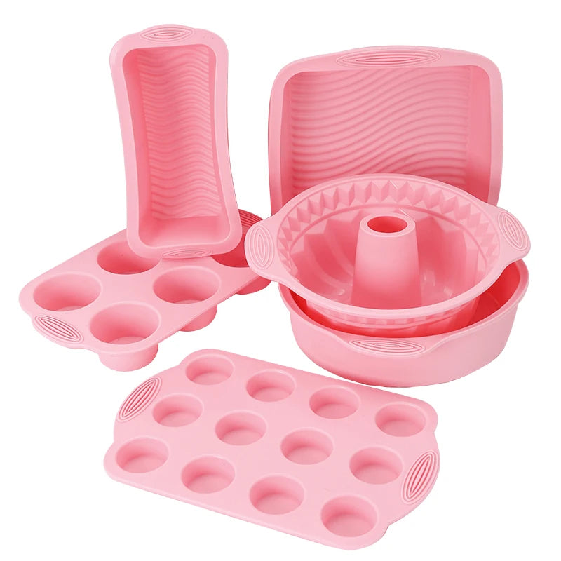 Pink Silicone Bakeware – Cake, Muffin & Loaf Molds