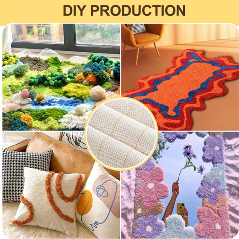Primary Tufting Cloth Backing Fabric – Carpet Weaving & Rug Tufting Material, 1x4m or 1.5x1.5m