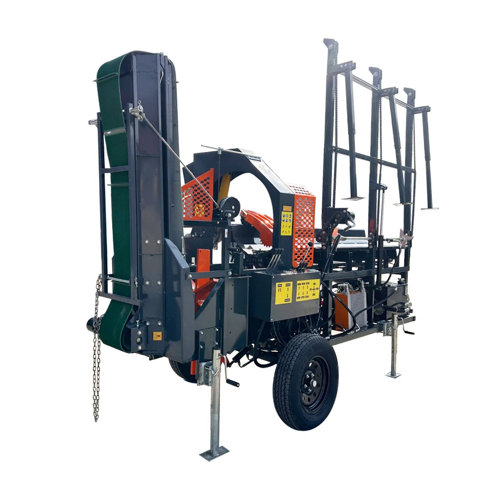 30T Hydraulic Firewood Processor – 27HP Gas Powered Log Splitter for Farm & Commercial Use