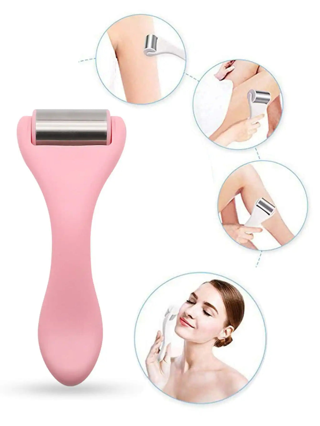 Ice Roller Face Massager – Skin Tightening, Firming & Puffiness Relief Tool with 50 Ice Beads