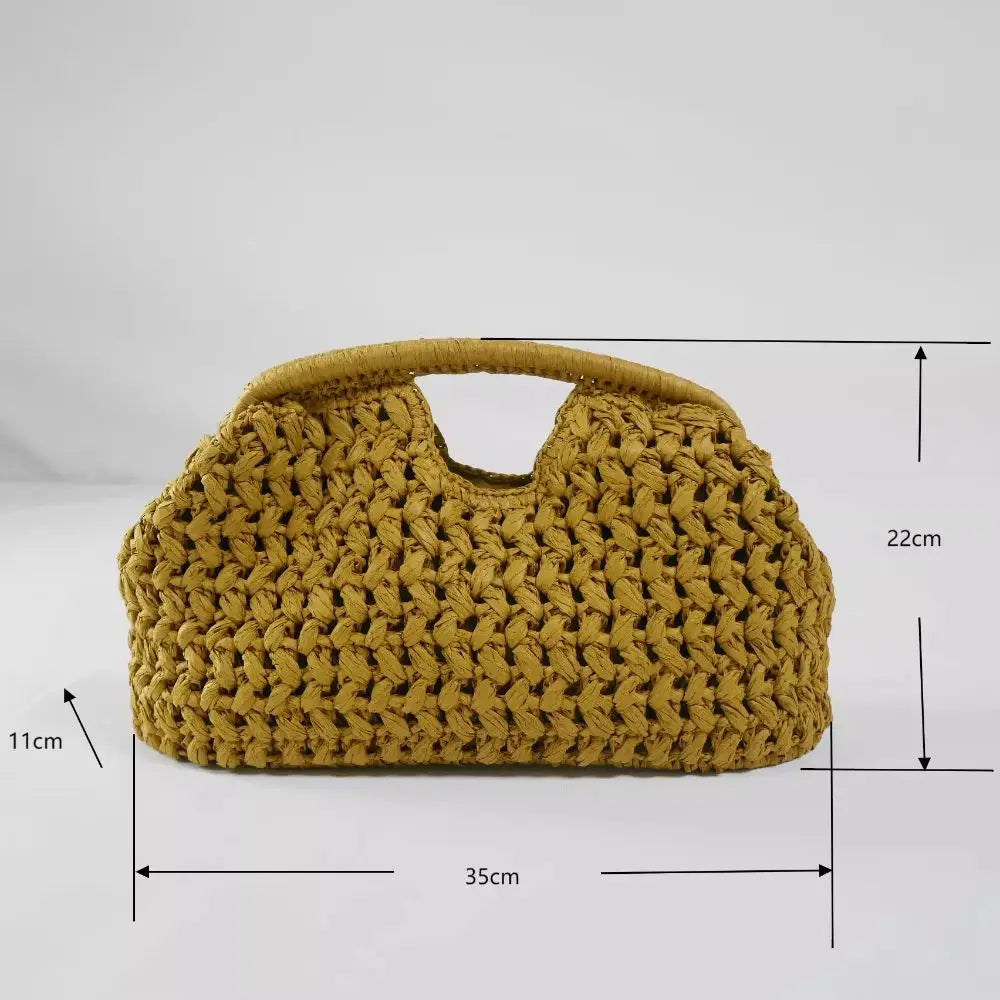 Elegant Woven Straw Clutch Bag – Large Capacity Beach Wallet Travel Handbag for Women