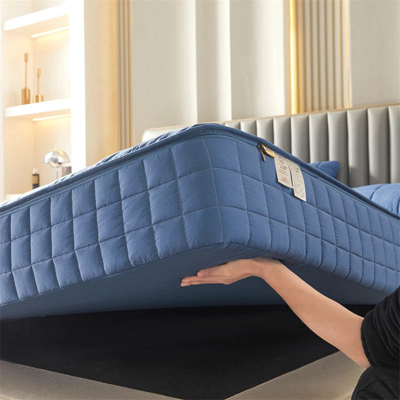 Six-Sided All-Inclusive Mattress Cover with Zipper – Thickened Quilted Protector, Custom Sizes