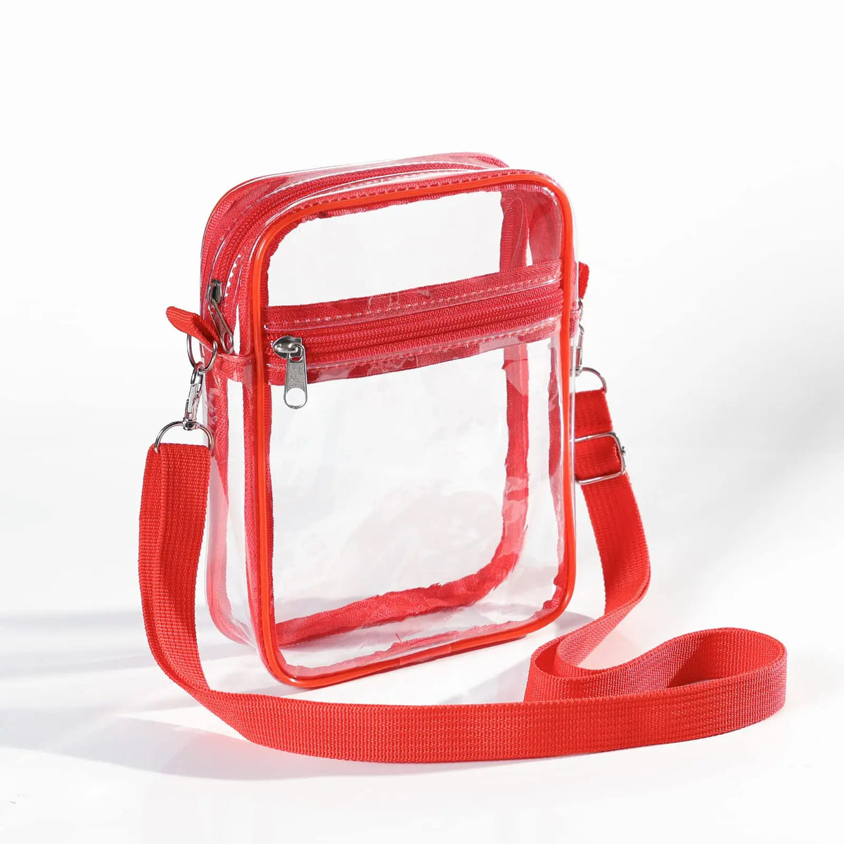 Women's Clear Stadium Crossbody Bag – PVC Transparent Shoulder Purse with Front Pocket