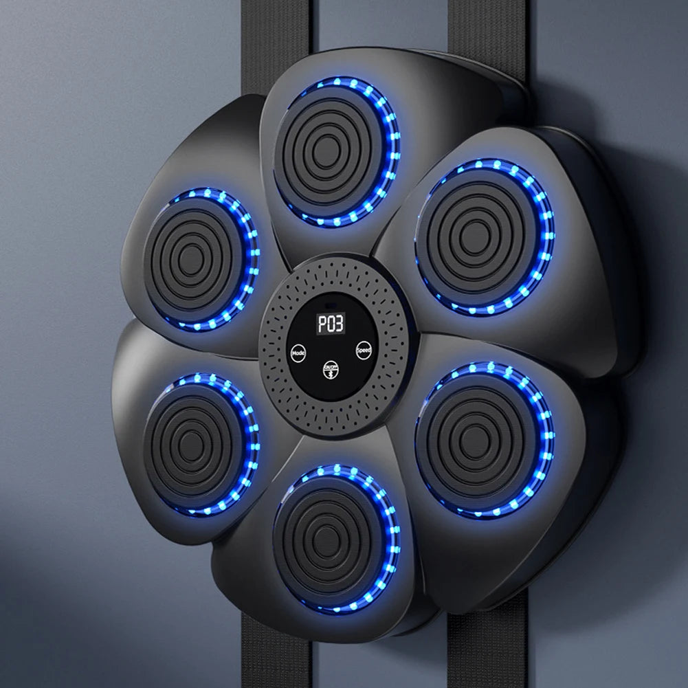 Smart Music Boxing Machine – RGB LED Reaction Wall Target with Bluetooth, Gloves Included