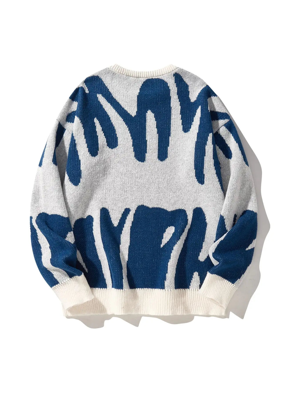 Men's Jacquard Contrast Color Pullover Sweater — Textured Knitwear