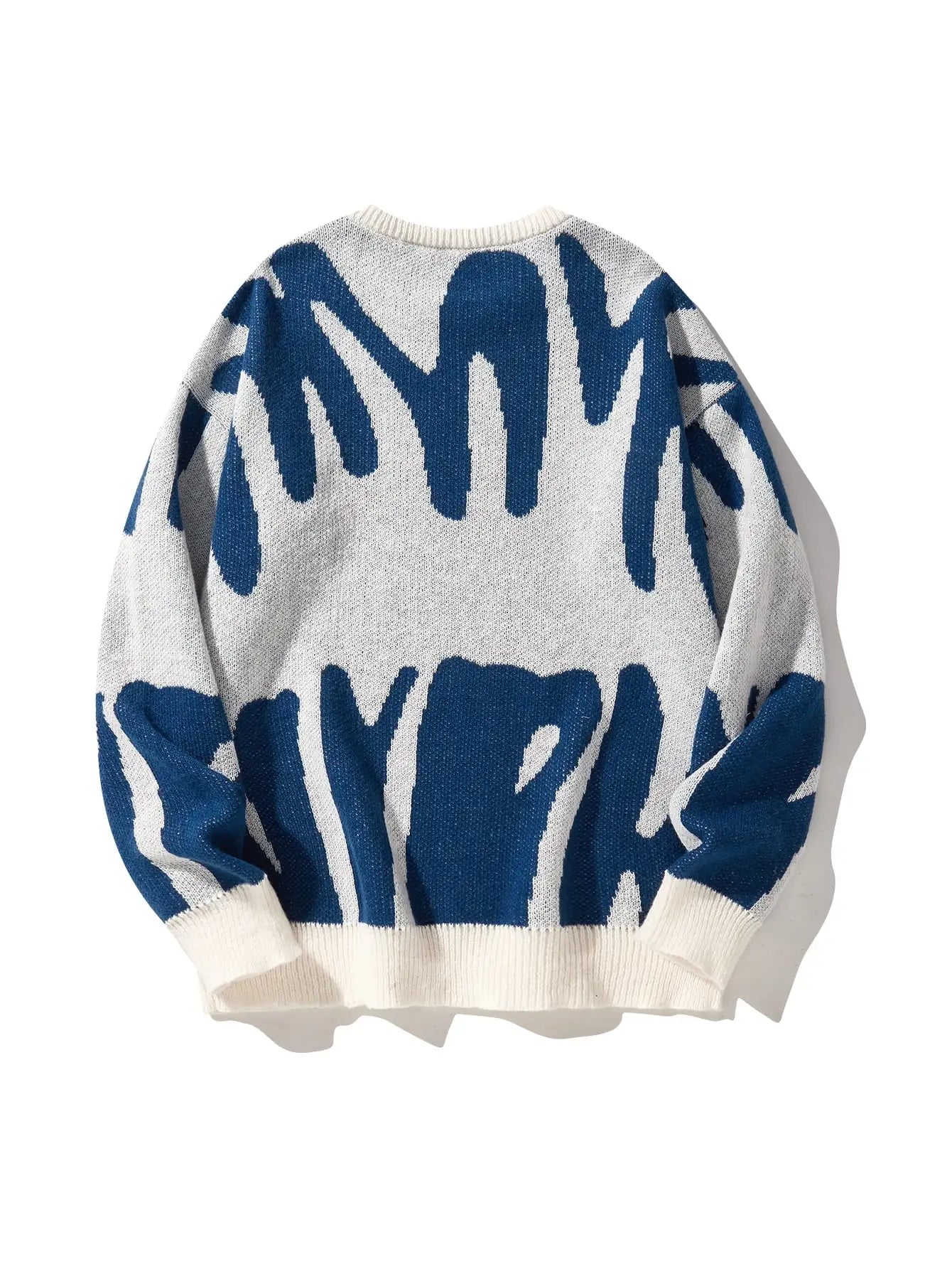 Men's Jacquard Contrast Color Pullover Sweater — Textured Knitwear