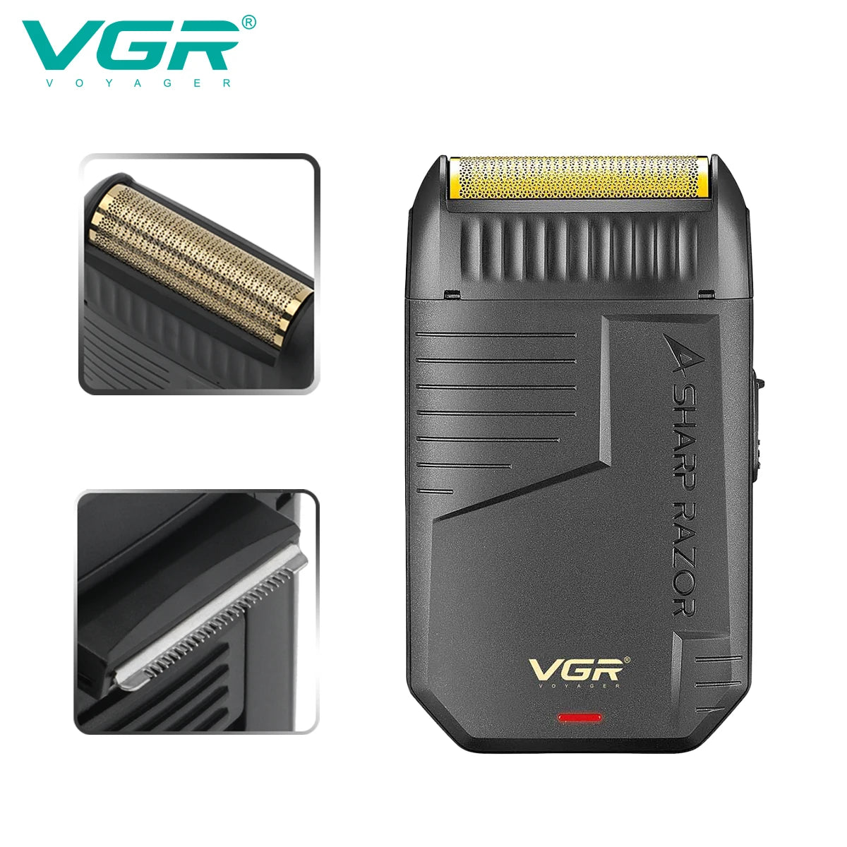 VGR V-375 Professional Foil Electric Shaver – Rechargeable, Pop-Up Trimmer, USB-C Fast Charge