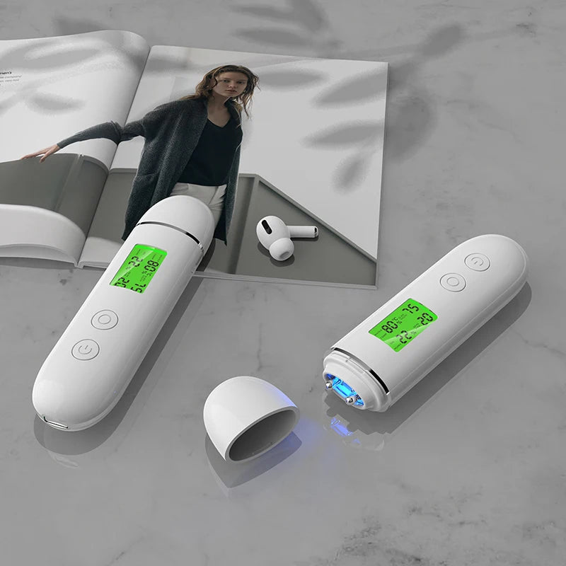 LCD Skin Moisture & Oil Analyzer Pen – Fluorescent Agent Detector, Elasticity & Skin Age Tester