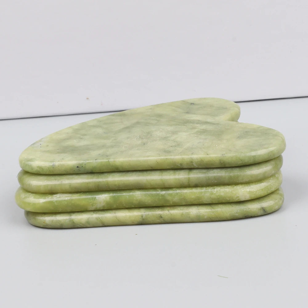 Natural Jade Heart-Shape Gua Sha Facial Massager