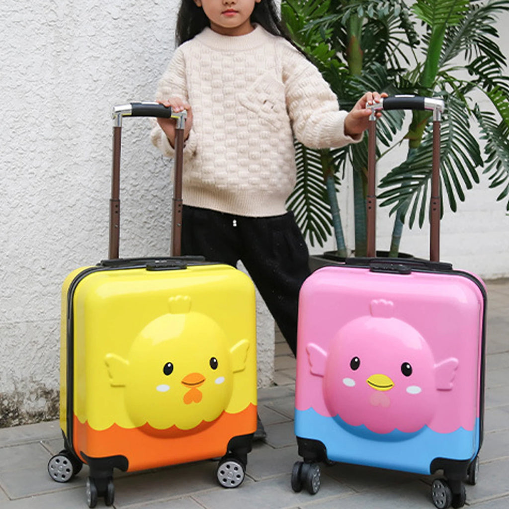 Kids 360° Spinner Trolley Luggage Set — Hard Shell Carry-On with Compartment Bag