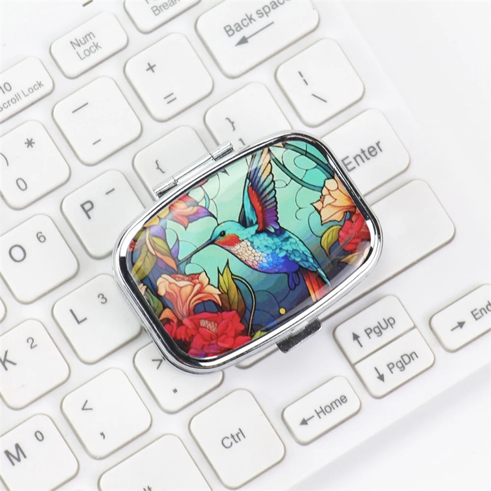 Colorful Metal Pill & Jewelry Organizer Box