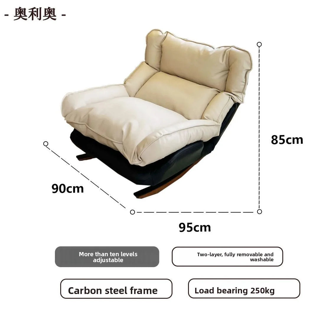 Adjustable Folding Rocking Chair with Cushioned Seat
