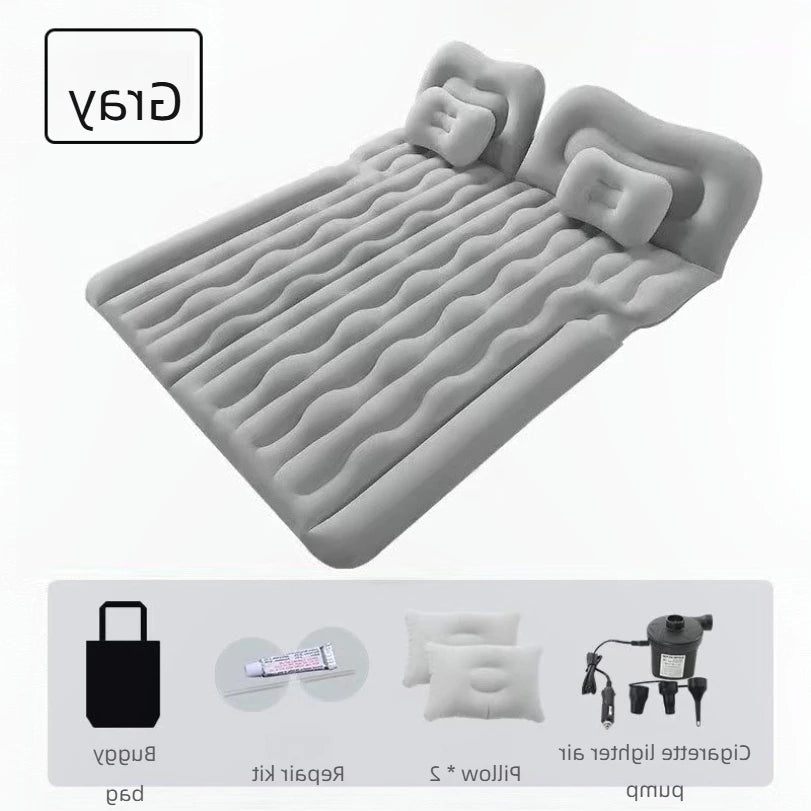 Car Inflatable Mattress – Soft Fabric Backseat Air Bed for Road Trips & Camping, Multiple Colors