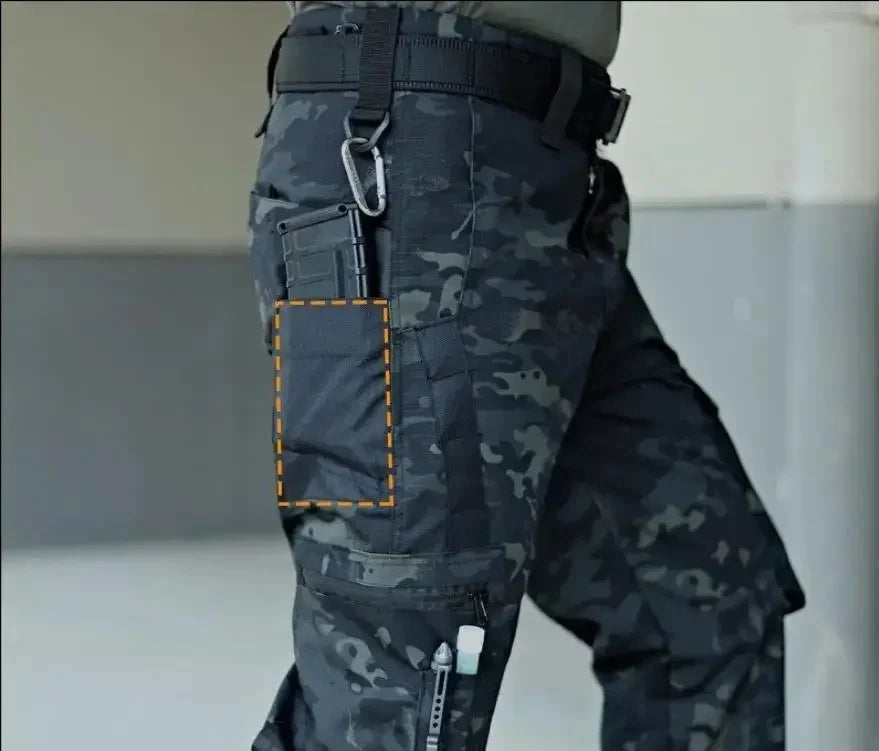 Men's Tactical Waterproof Multi-Pocket Cargo Pants — Durable Outdoor Work Trousers