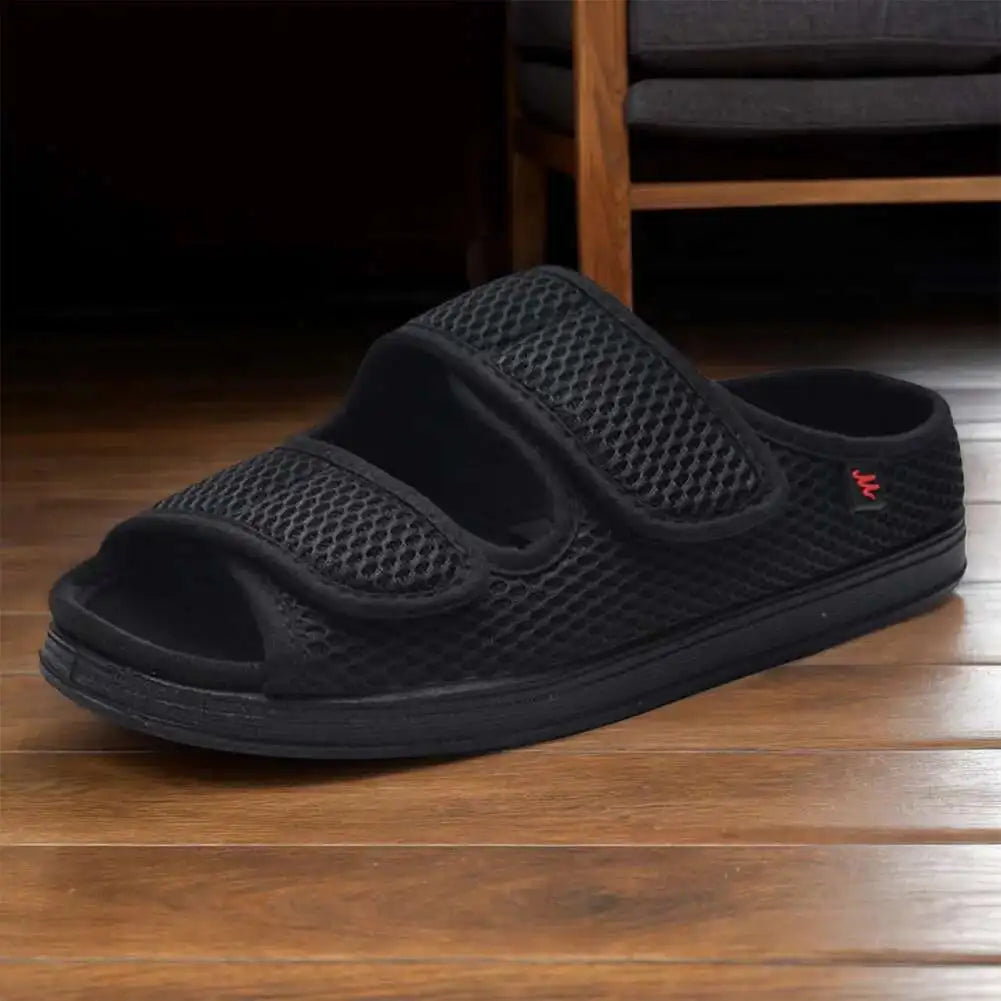 Men's & Women's Extra Wide Diabetic Slippers – Adjustable Indoor & Outdoor Shoes for Swollen Feet