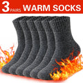Men's Cotton-Blend Winter Socks, 3 Pairs