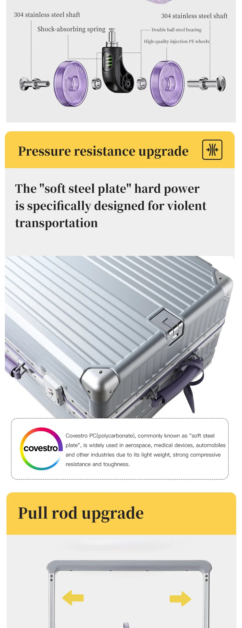 Sushimu PC Luggage – Expandable Spinner Suitcase with TSA Lock