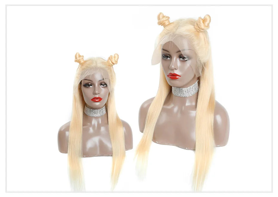 13x4 13x6 360 HD Transparent 613 Honey Blonde Color Lace Front Human Hair Wigs for Women Raw Brazilian Straight Lace Frontal Wig