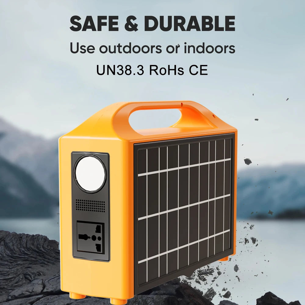 jsdsolar 100W Portable Solar Power Station — AC 110V/220V LiFePO4 Power Bank UPS for Camping & Outdoor