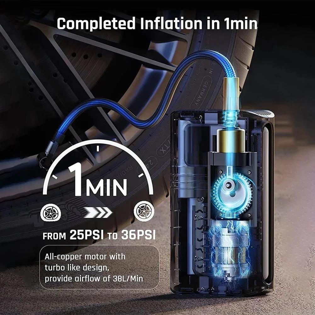 Rechargeable Tire Inflator with Digital Display, 150 PSI