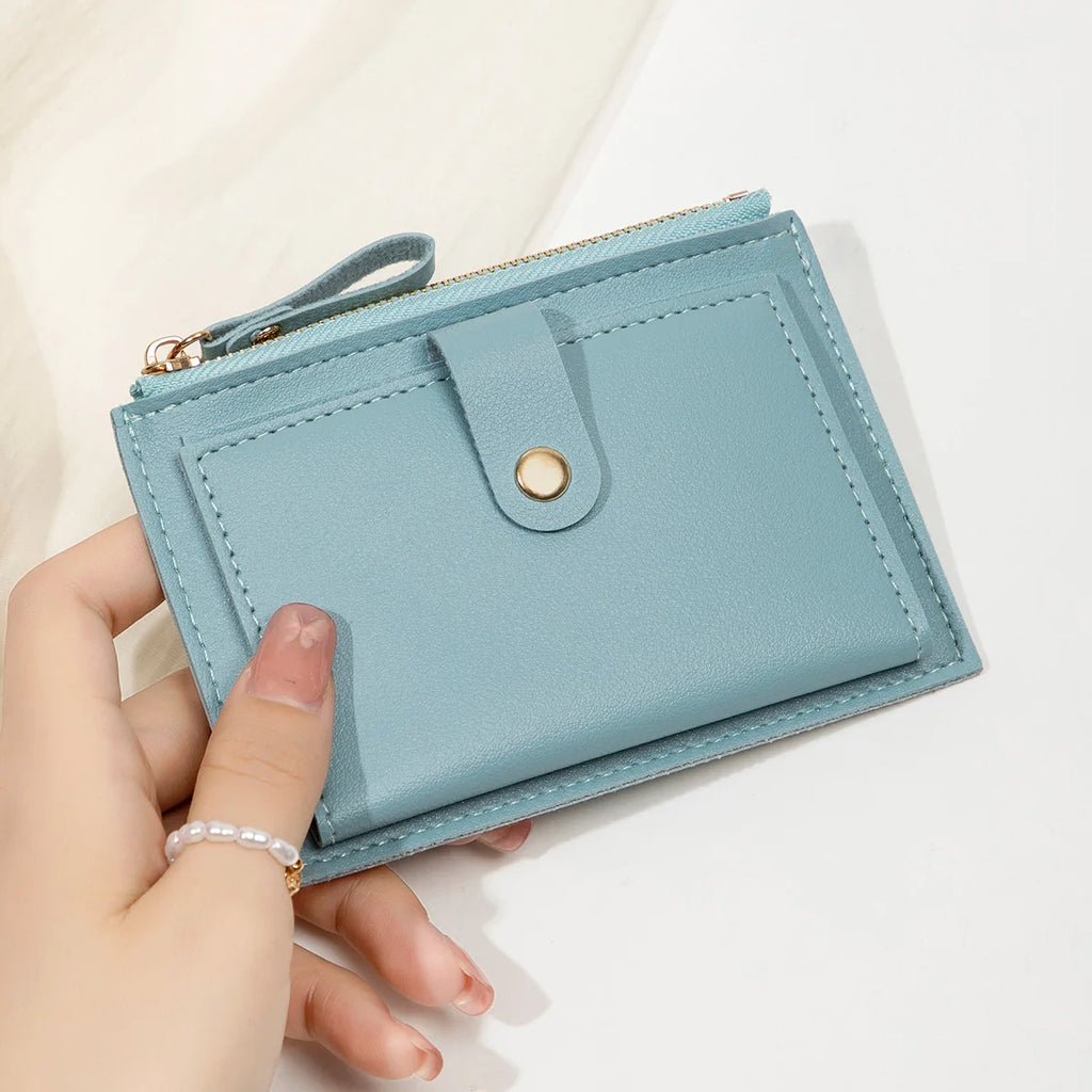 Minimalist Ultra-Thin PU Leather Women's Wallet – Short Zero Wallet & Credit Card Holder in 5 Colors