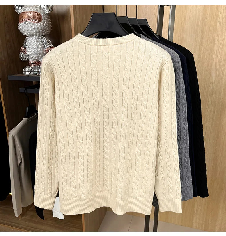 Men's Luxury Pony Embroidery Knit Sweater — Premium Detail Knitwear