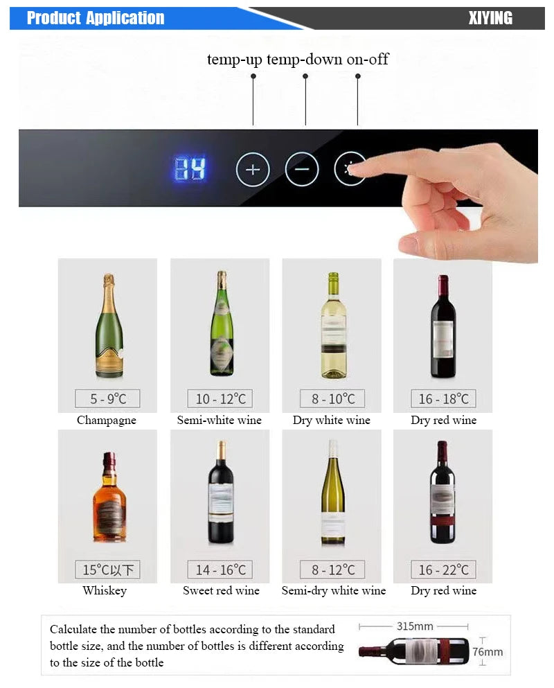 78L Freestanding Wine Cooler Fridge — 32-Bottle Stainless Steel Wine Cabinet for Household & Hotel Use