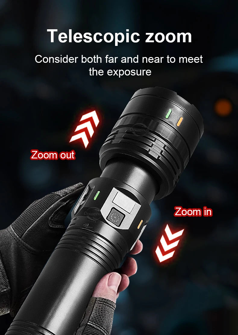 Ultra Bright Long Range LED Tactical Flashlight – Rechargeable Portable Camping Lantern