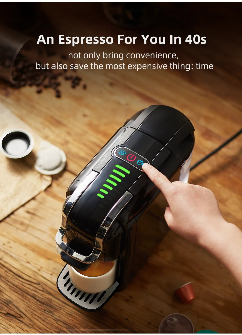 One Machine. Every Coffee. — HiBREW 5-in-1 Capsule Coffee Maker | 20 Bar, Hot & Cold, Nespresso, Dolce Gusto, K-Cup & Ground