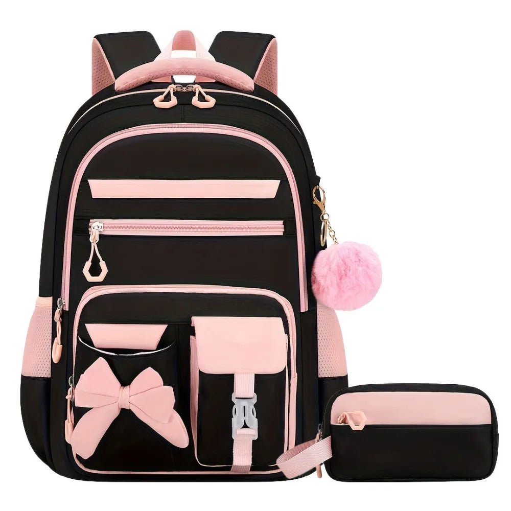 Bow-Knot School Backpack – Bag & Matching Set Options