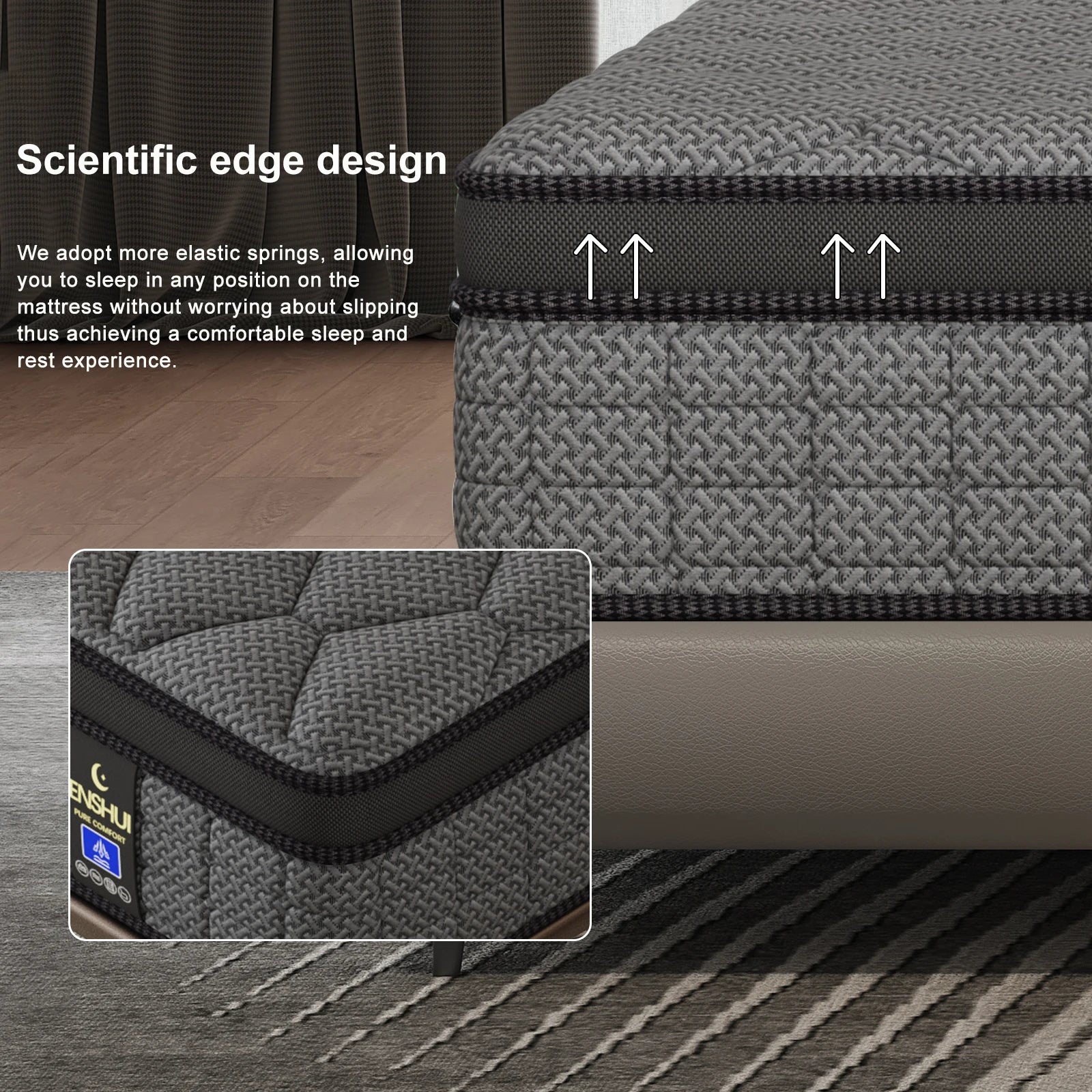 12"/14" Gel Memory Foam Hybrid Mattress – Pocket Innerspring Euro Top, Medium Firm, Twin to King