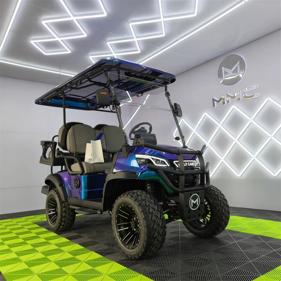 Grey Electric Golf Cart — 4 Seater 48V/60V/72V 5KW Street Legal Hunting Cart