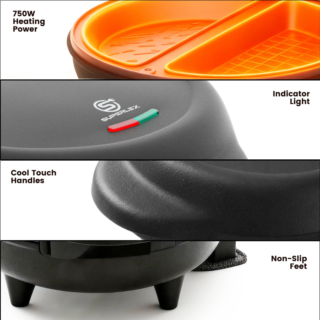 SUPERLEX 750W Electric Omelette & Bread Maker – Non-Stick, Multi-Function with Smart Light Indicator