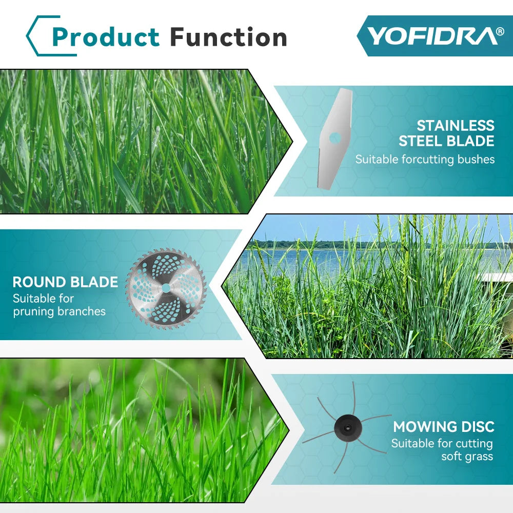 YOFIDRA 9" Brushless Cordless Electric Lawn Mower