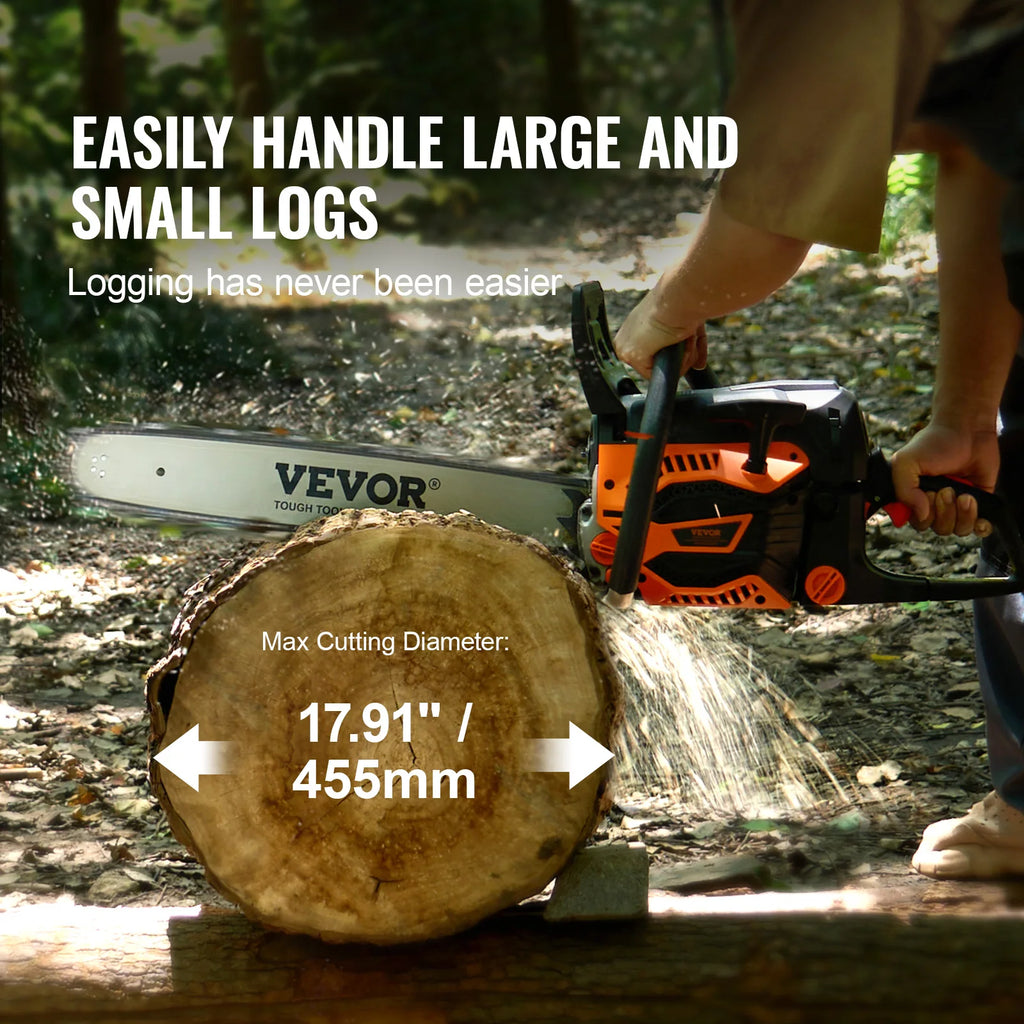 58CC 20" Gas Chainsaw — 3.22HP Cordless Gas-Powered Saw