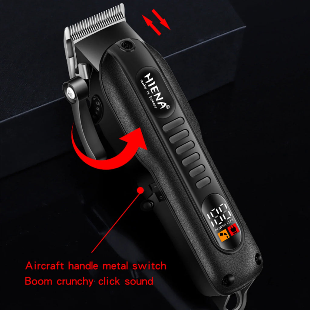 HYN-222 Professional Hair Clipper – Rechargeable, Stainless Steel Blade, 180-Min Battery, Washable Head