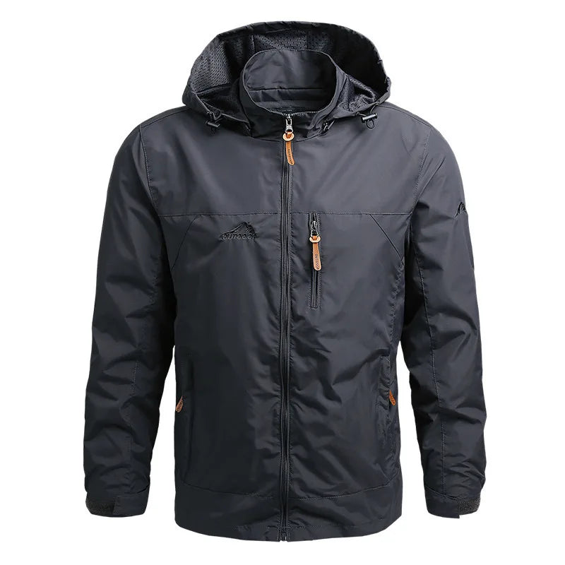 Men's Tactical Waterproof Hooded Windbreaker Jacket